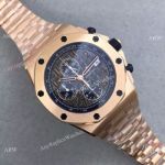 Swiss 3126 Audemars Piguet Rose Gold Black Dial Copy Watch